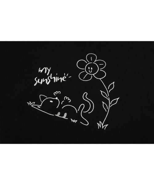 MY SUNSHINE EMBROIDERY HOODIE - 2 COLORS BLACK
