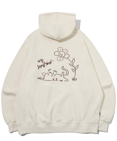 MY SUNSHINE EMBROIDERY HOODIE - 2 COLORS CREAM