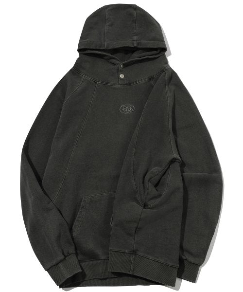 CP PIGMENT SNAP HOODIE - 2 COLORS BLACK