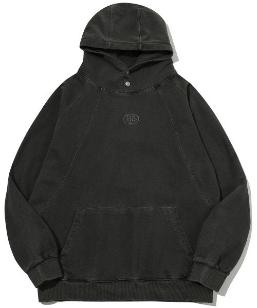 CP PIGMENT SNAP HOODIE - 2 COLORS BLACK