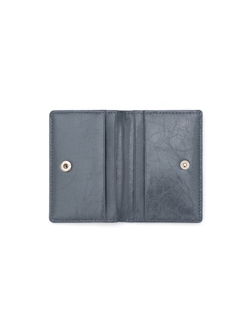 CRINKLE SOFT CARD CASE - BLACK - 10 COLORS DARK GREY