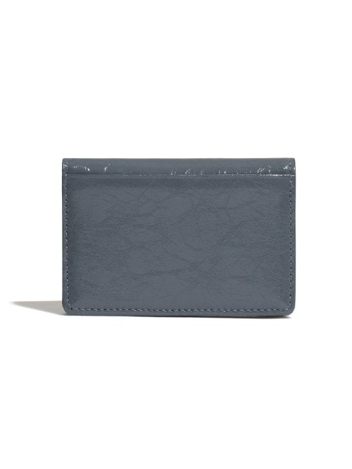 CRINKLE SOFT CARD CASE - BLACK - 10 COLORS DARK GREY