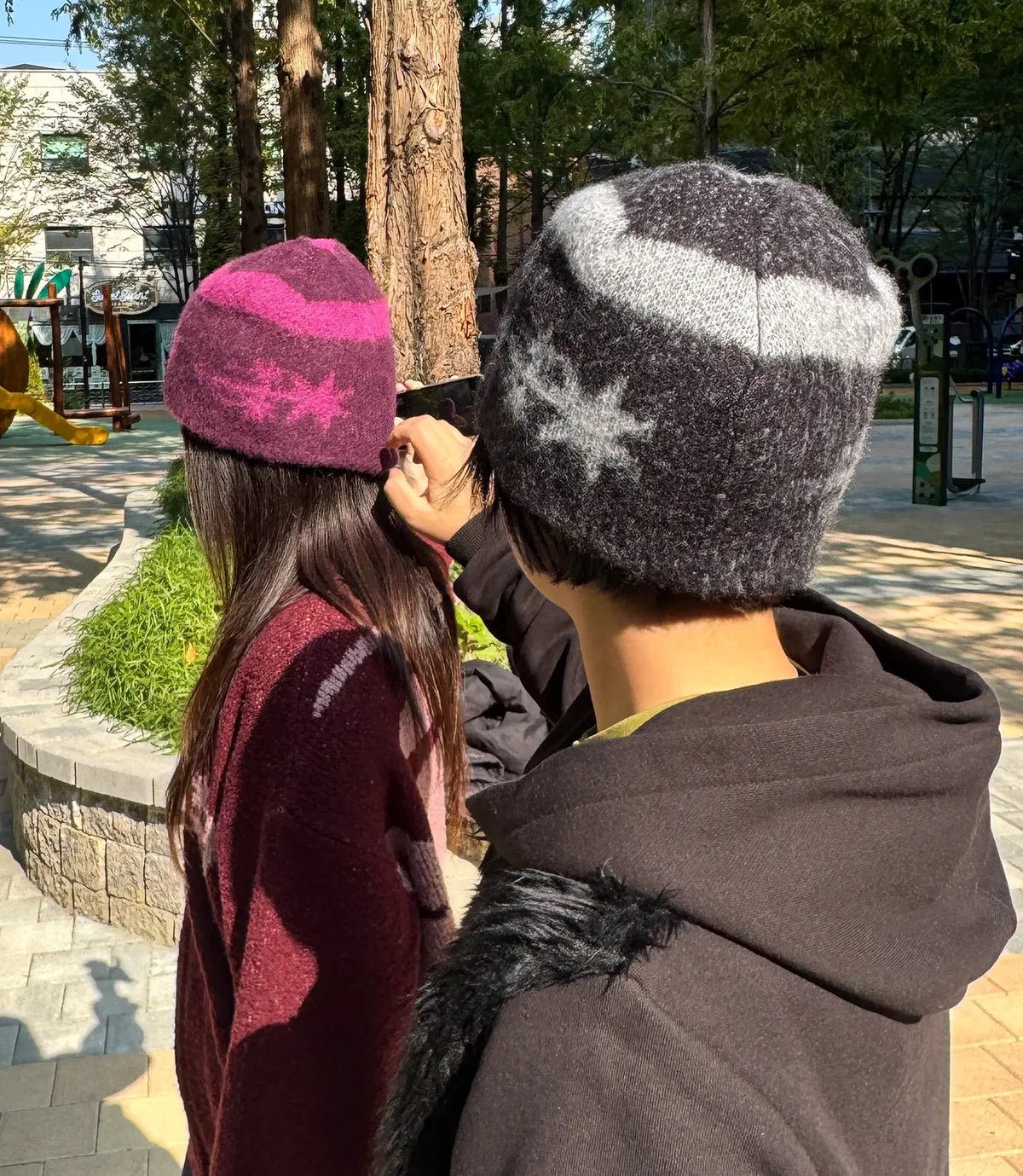 STRIPE 3STAR LOGO MOHAIR BEANIE_3colors