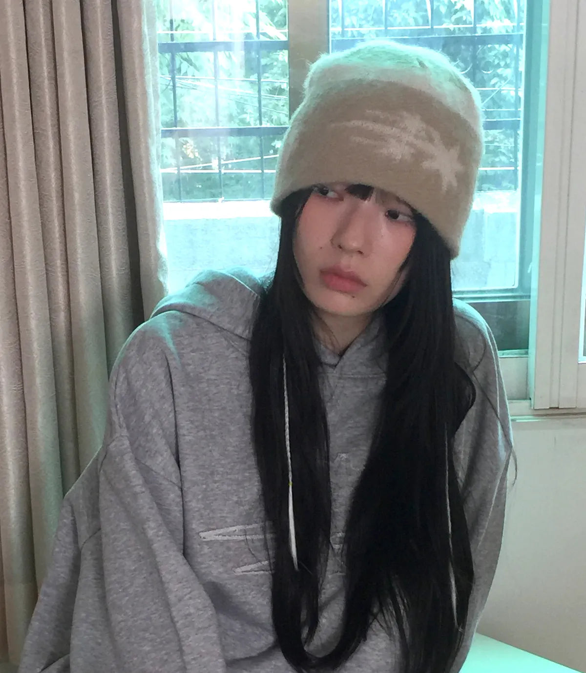 STRIPE 3STAR LOGO MOHAIR BEANIE_3colors