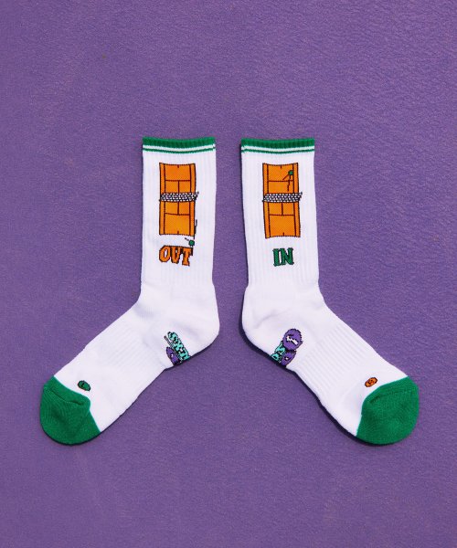 COOLMAX TENNIS CREW SOCKS - TENNIS COURT AS SHOWN