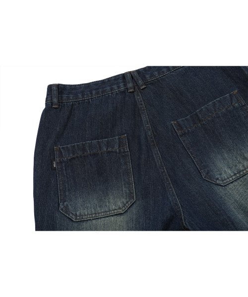WIDE PANEL CARGO DENIM PANTS - 2 COLORS INDIGO