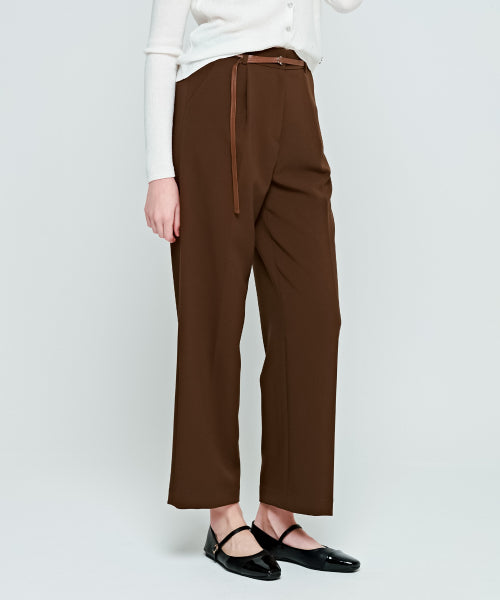 BELTED SEMI WIDE - 3 COLORS BROWN