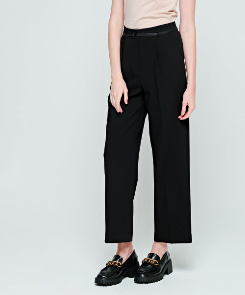BELTED SEMI WIDE - 3 COLORS BLACK