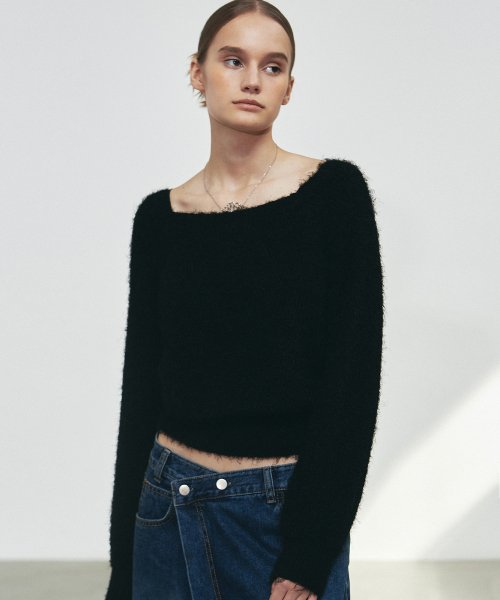ANGORA PULLOVER KNIT #徐睿知同款! - 3 COLORS BLACK