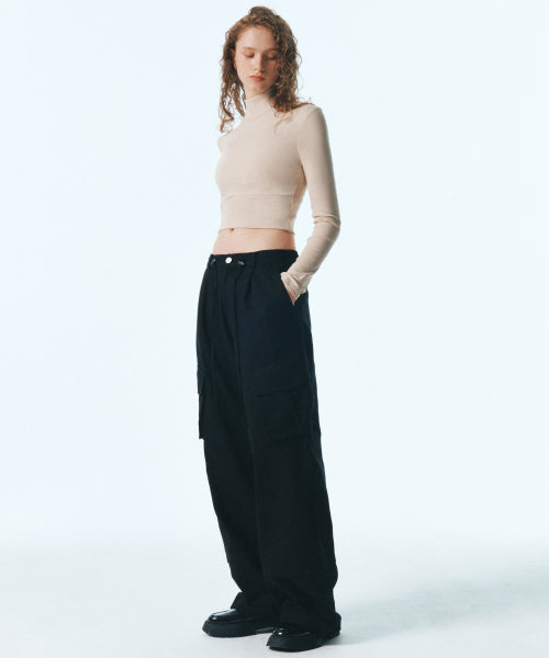 LOGO EMBROIDERY CROP NECK SHIRT