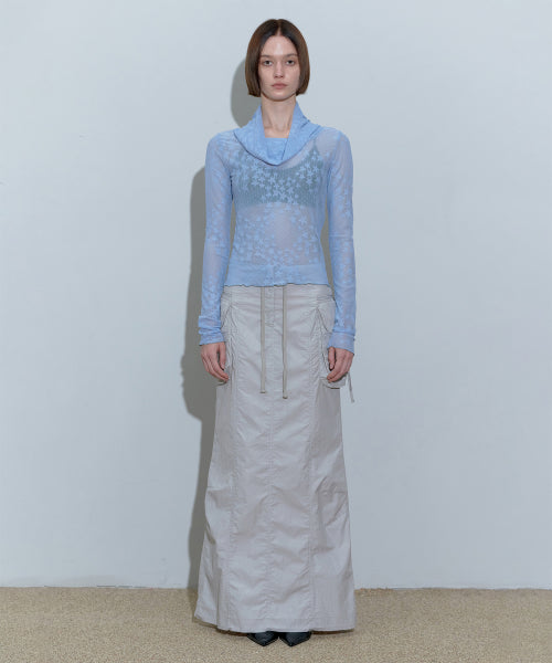STAR SHIRRING TURTLENECK BABY - 3 COLORS BABY BLUE
