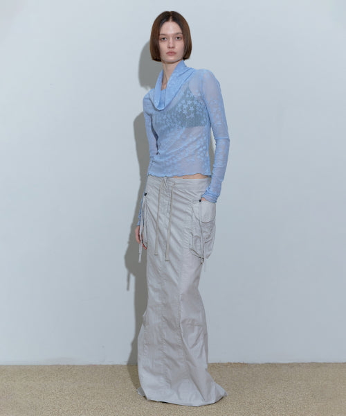 STAR SHIRRING TURTLENECK BABY - 3 COLORS BABY BLUE