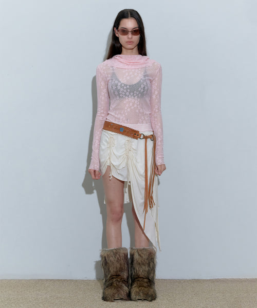 STAR SHIRRING TURTLENECK BABY - 3 COLORS BABY PINK