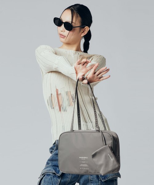 EVE NYLON SQUARE BOWLING BAG - 4 COLORS GREY