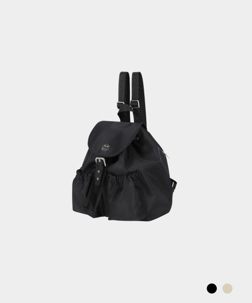 SCARLET REGEN NYLON DOUBLE POCKET BACKPACK - 2 COLORS BEIGE
