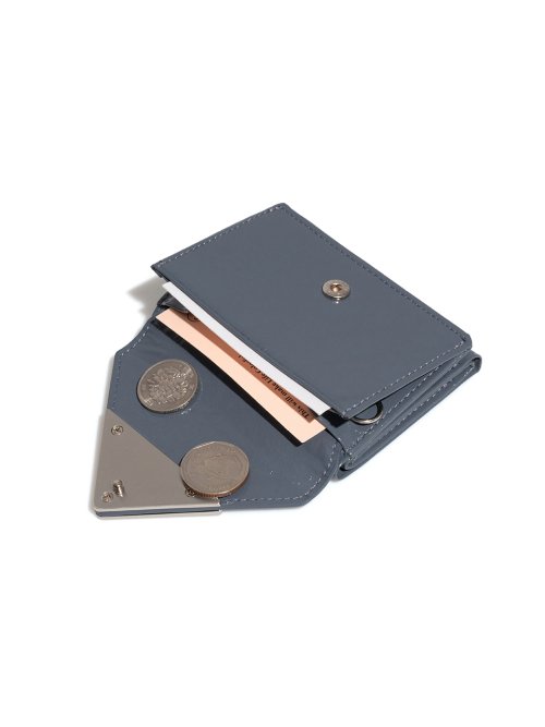 CRINKLE TRIANGLE TRIPLE WALLET - 7 COLORS DARK GREY