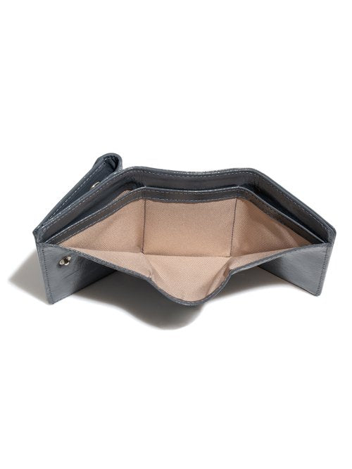 CRINKLE TRIANGLE TRIPLE WALLET - 7 COLORS DARK GREY