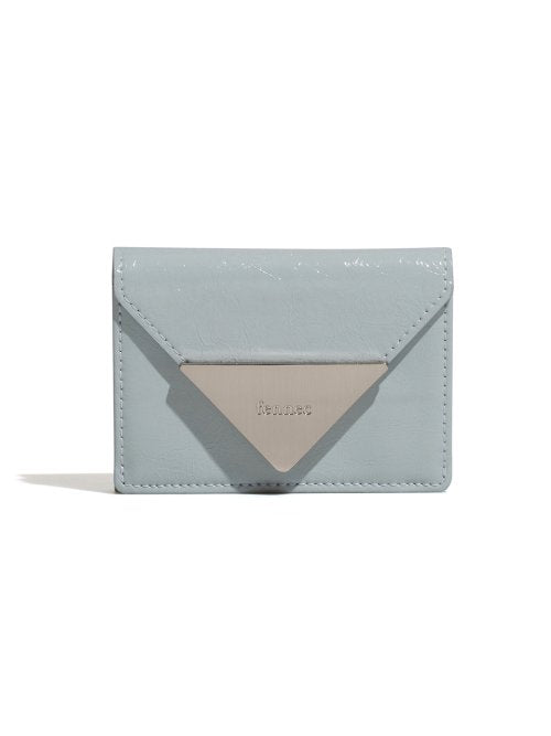 CRINKLE TRIANGLE TRIPLE WALLET - 7 COLORS GREY