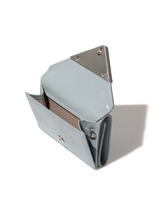 CRINKLE TRIANGLE TRIPLE WALLET - 7 COLORS GREY