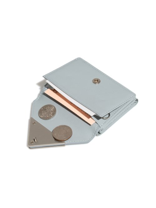 CRINKLE TRIANGLE TRIPLE WALLET - 7 COLORS GREY