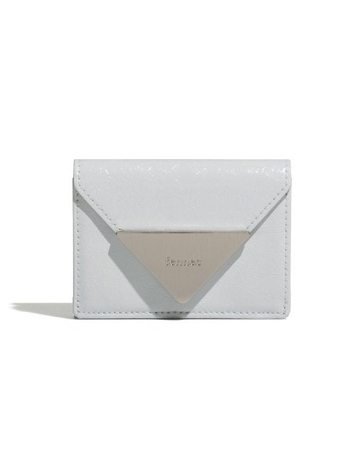 CRINKLE TRIANGLE TRIPLE WALLET - 7 COLORS LIGHT GREY