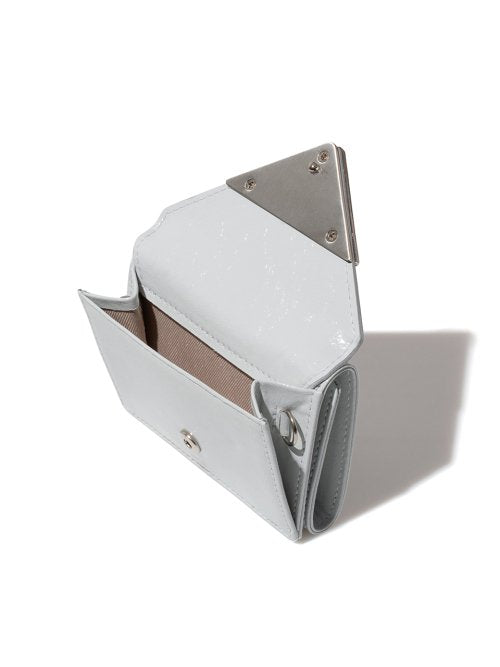 CRINKLE TRIANGLE TRIPLE WALLET - 7 COLORS LIGHT GREY