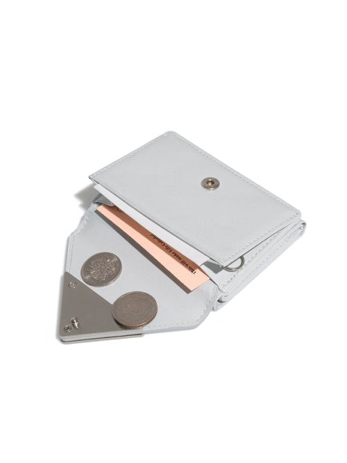 CRINKLE TRIANGLE TRIPLE WALLET - 7 COLORS LIGHT GREY