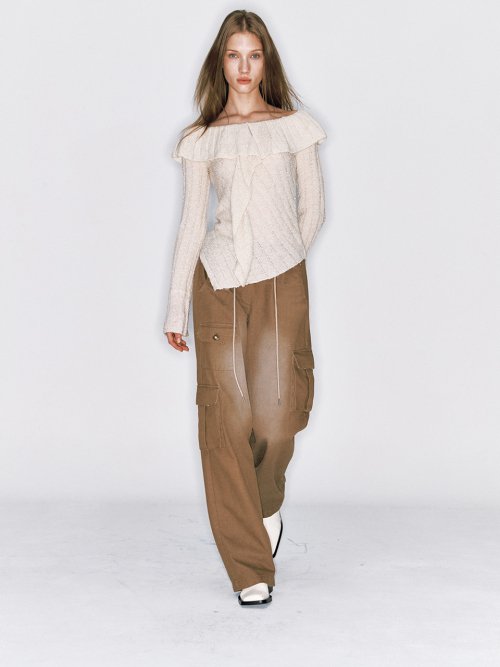 WASHED CARGO PANTS [BROWN] BROWN