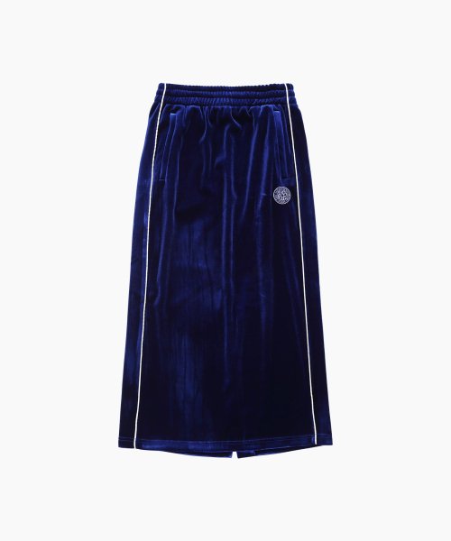 VELVET TRACK LONG SKIRT - 2 COLORS NAVY