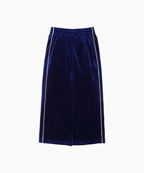 VELVET TRACK LONG SKIRT - 2 COLORS NAVY