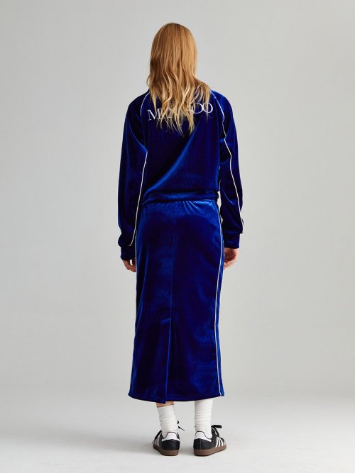 VELVET TRACK LONG SKIRT - 2 COLORS NAVY