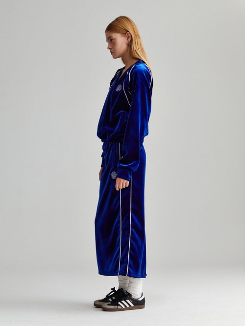 VELVET TRACK LONG SKIRT - 2 COLORS NAVY