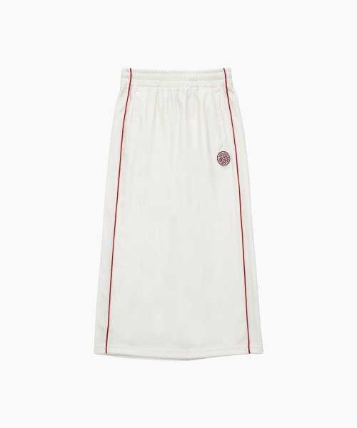 VELVET TRACK LONG SKIRT - 2 COLORS WHITE