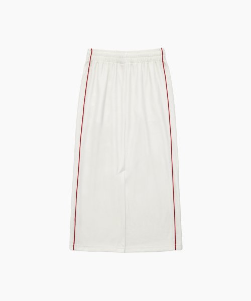 VELVET TRACK LONG SKIRT - 2 COLORS WHITE