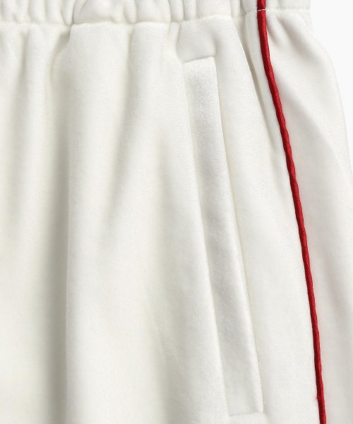 VELVET TRACK LONG SKIRT - 2 COLORS WHITE