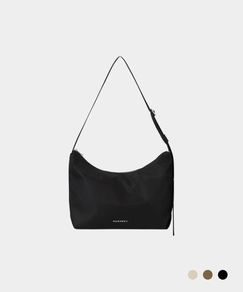 EMMA NYLON SHOULDER HOBO BAG - 3 COLORS BLACK
