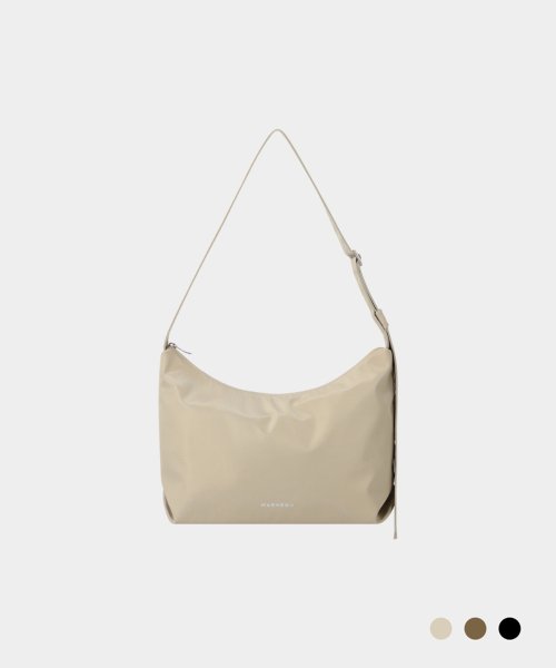EMMA NYLON SHOULDER HOBO BAG - 3 COLORS BLACK