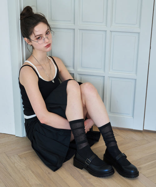 ROUND TOE CHUNKY MARY JANE RUDY BLACK