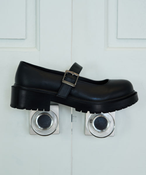 ROUND TOE CHUNKY MARY JANE RUDY BLACK