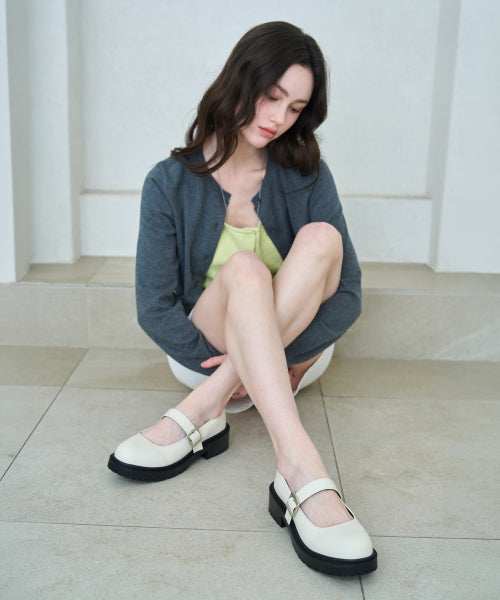 ROUND TOE CHUNKY MARY JANE RUDY IVORY