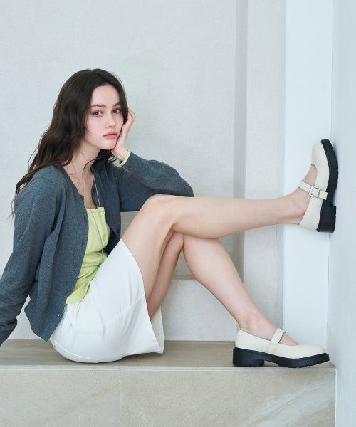 ROUND TOE CHUNKY MARY JANE RUDY IVORY