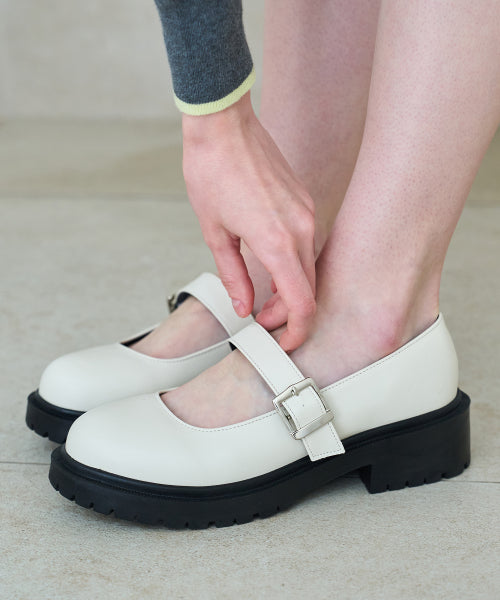 ROUND TOE CHUNKY MARY JANE RUDY IVORY
