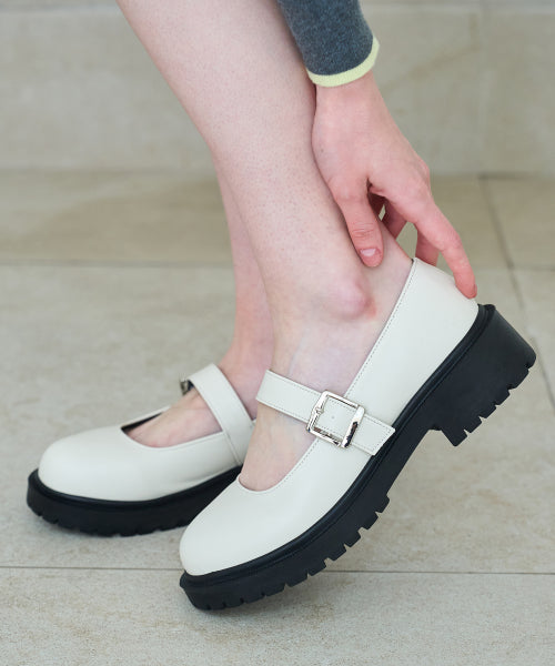 ROUND TOE CHUNKY MARY JANE RUDY IVORY