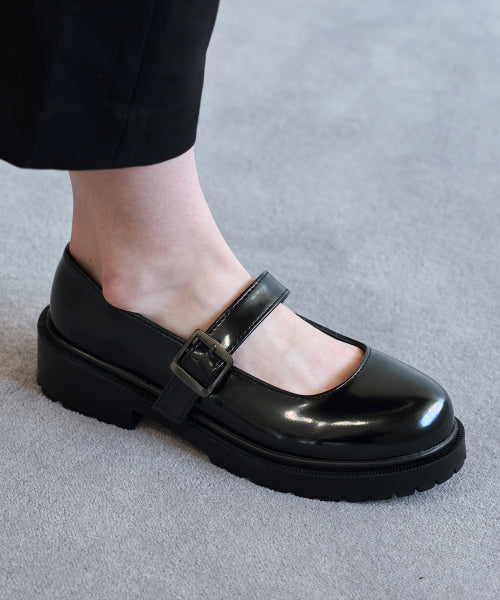 ROUND TOE CHUNKY MARY JANE RUDY BLACK