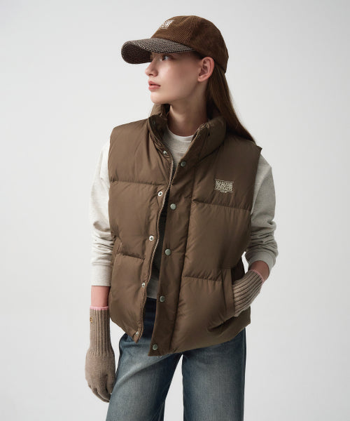CLASSIC LOGO DUCK DOWN VEST - 3 COLORS BROWN