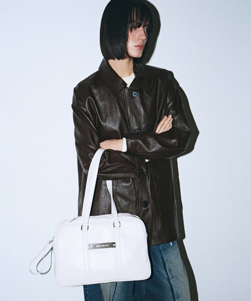 CRYSTAL LEATHER BOSTON BAG #徐睿知同款! - 5 COLORS CREAM