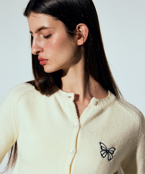 BUTTERFLY KNIT CARDIGAN #徐睿知同款! - 3 COLORS CREAM