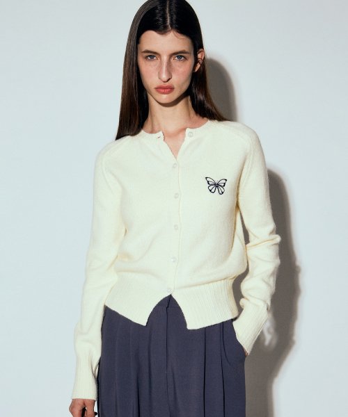 BUTTERFLY KNIT CARDIGAN #徐睿知同款! - 3 COLORS CREAM