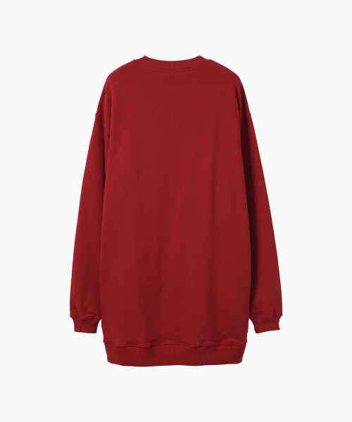 WOMEN SLOGAN LOOSE-FIT DRESS - 2 COLORS RED