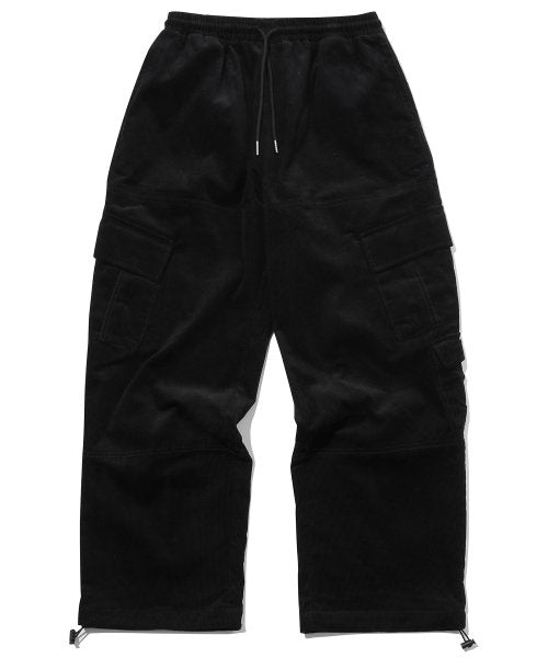 CORDUROY WIDE OVER CARGO PANTS - 2 COLORS BLACK